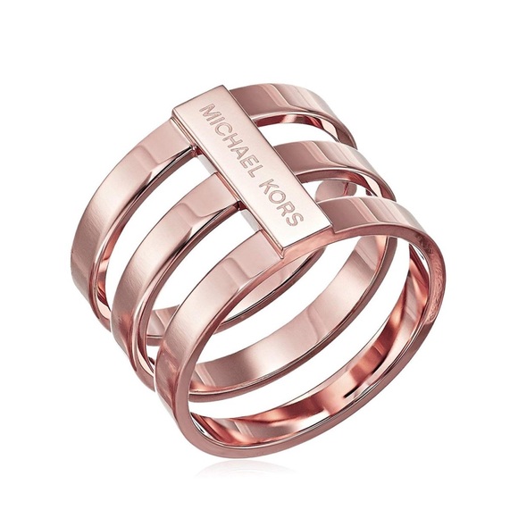 MICHAEL KORS • Rose Gold Tri Stack Tiered Ring